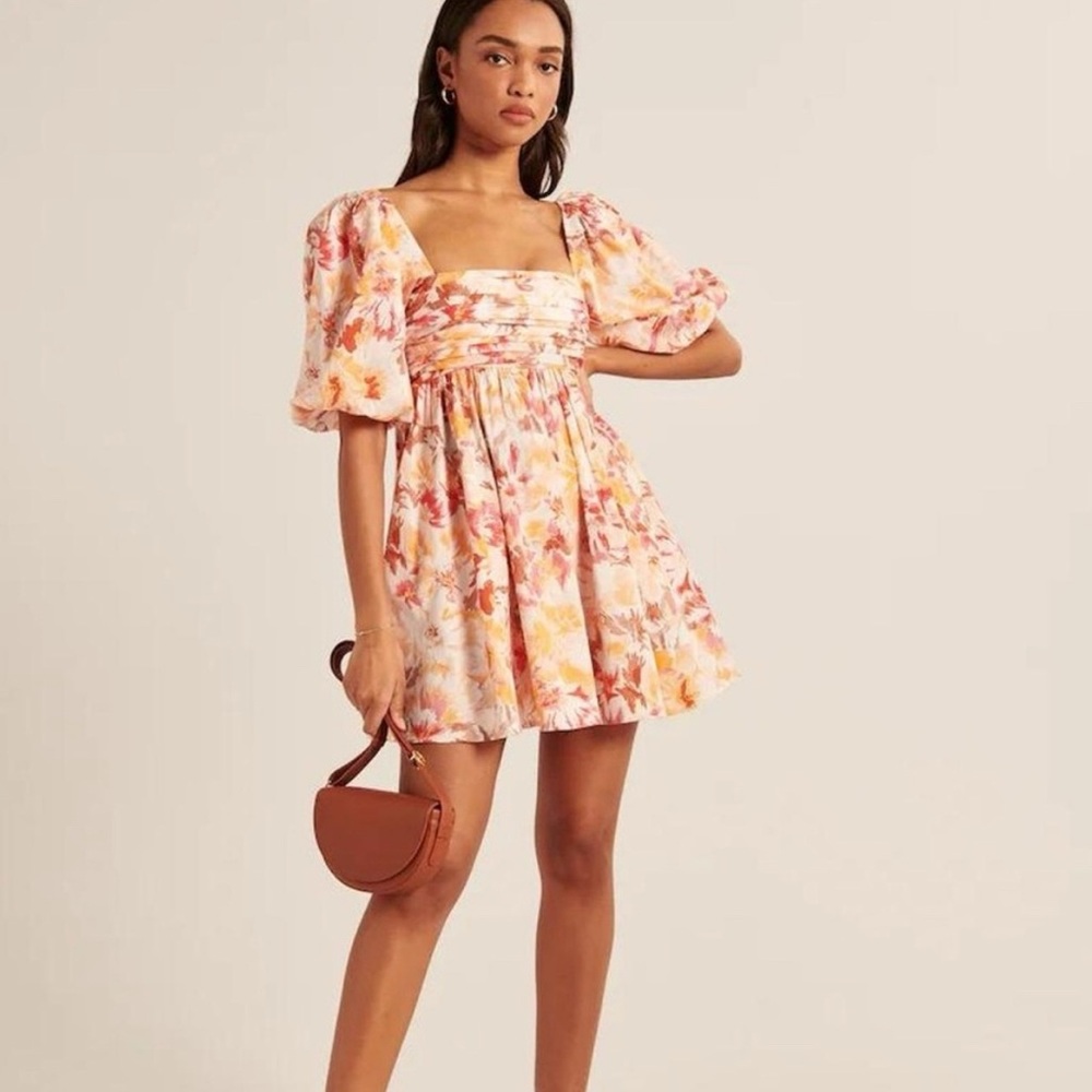 Abercrombie & Fitch Emerson Poplin dress puff sleeve floral